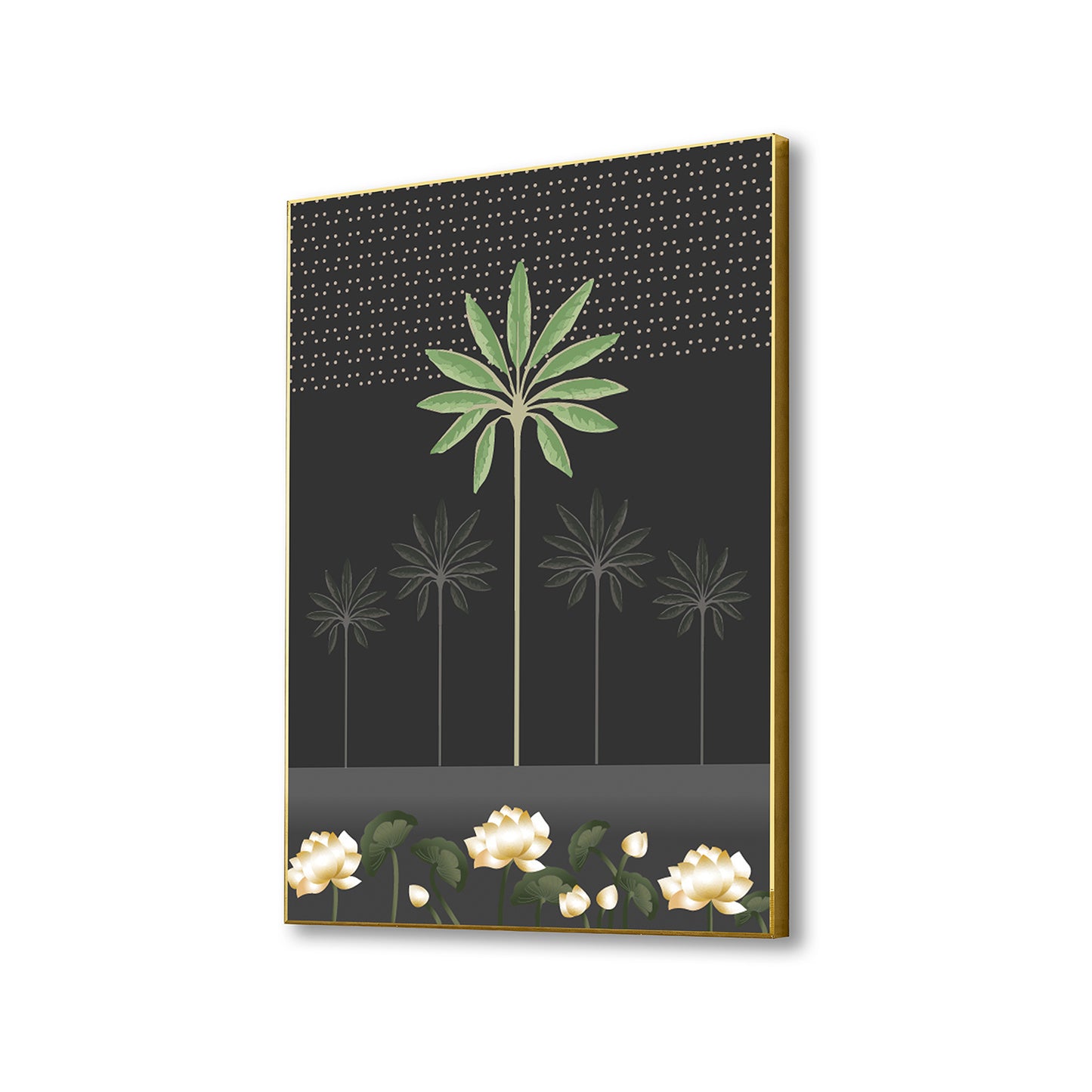 Monochrome Palm Tree Canvas Art Print Wall Painting