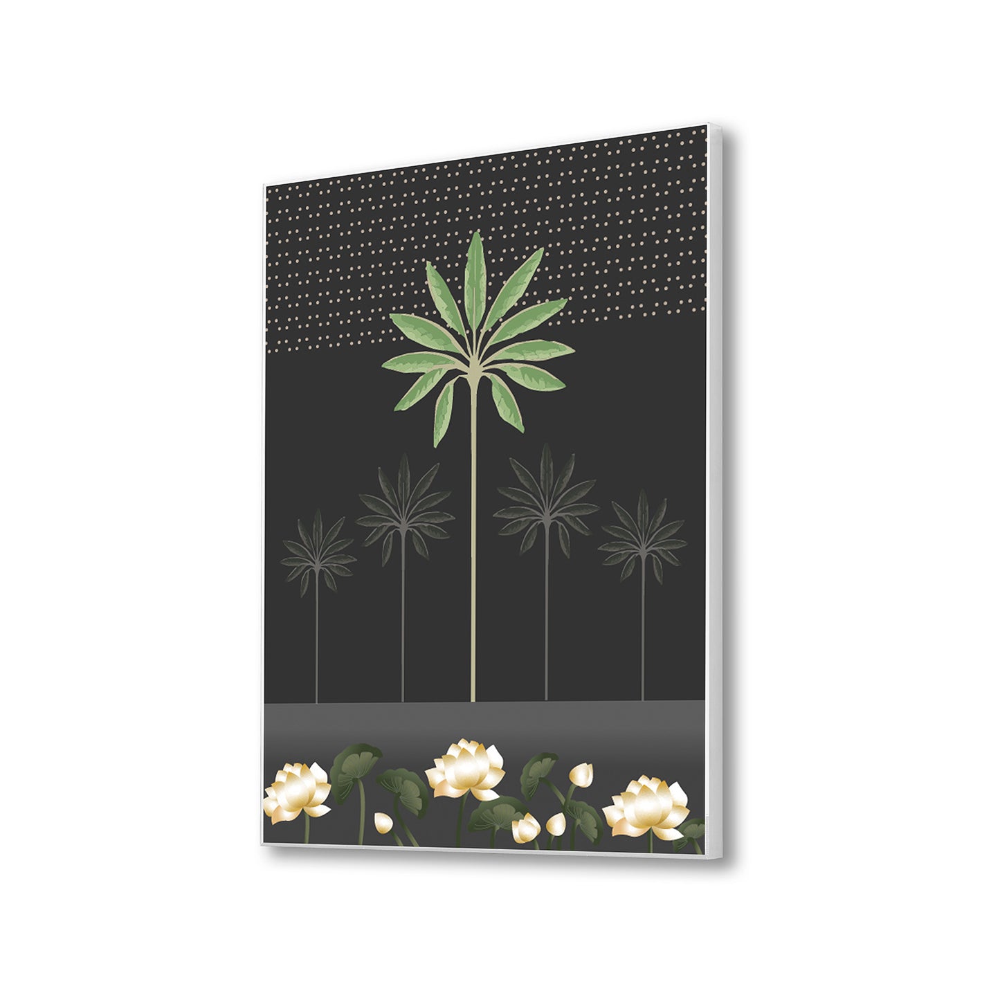 Monochrome Palm Tree Canvas Art Print Wall Painting