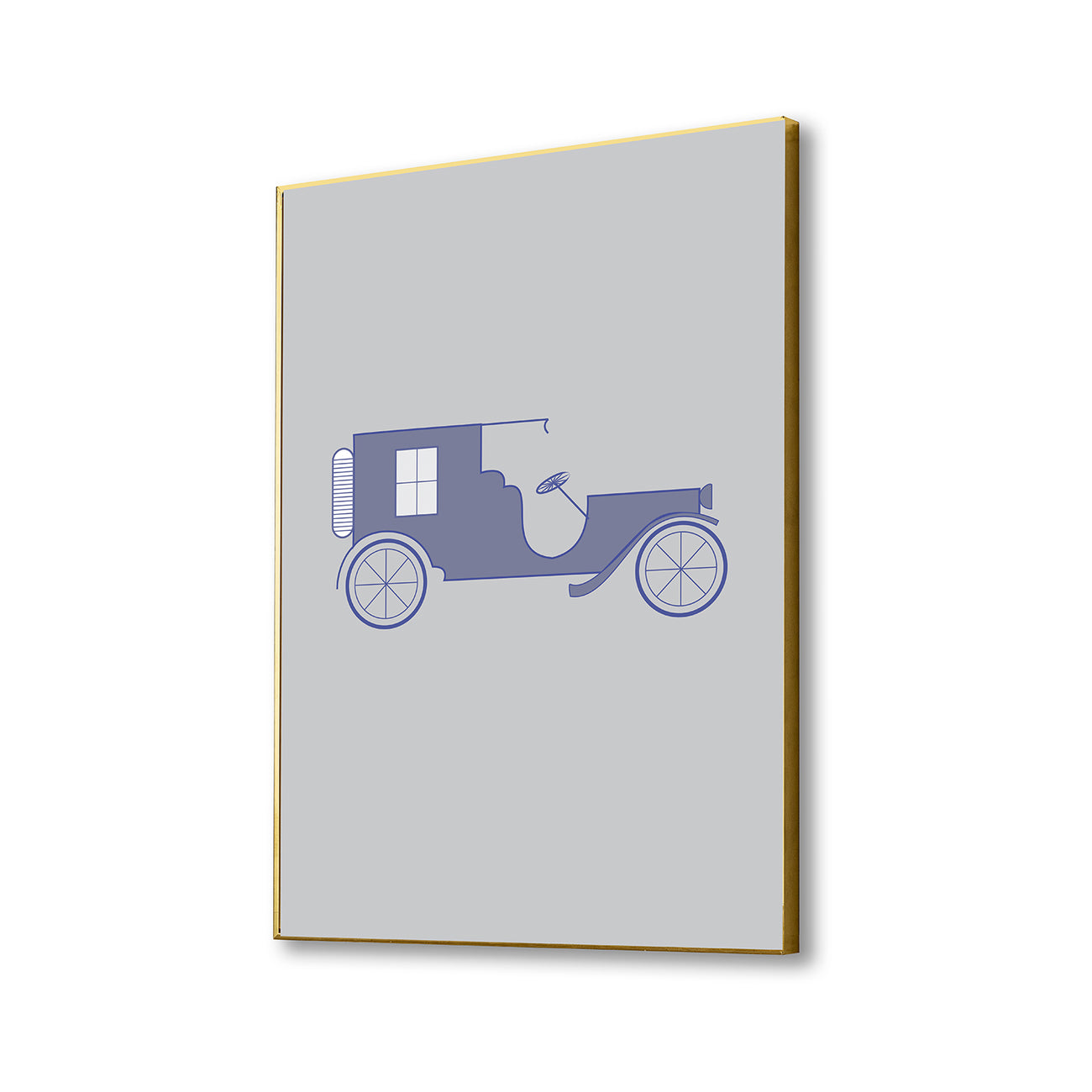 Purple Vintage Car Abstract Canvas Art Printed Wall Painting