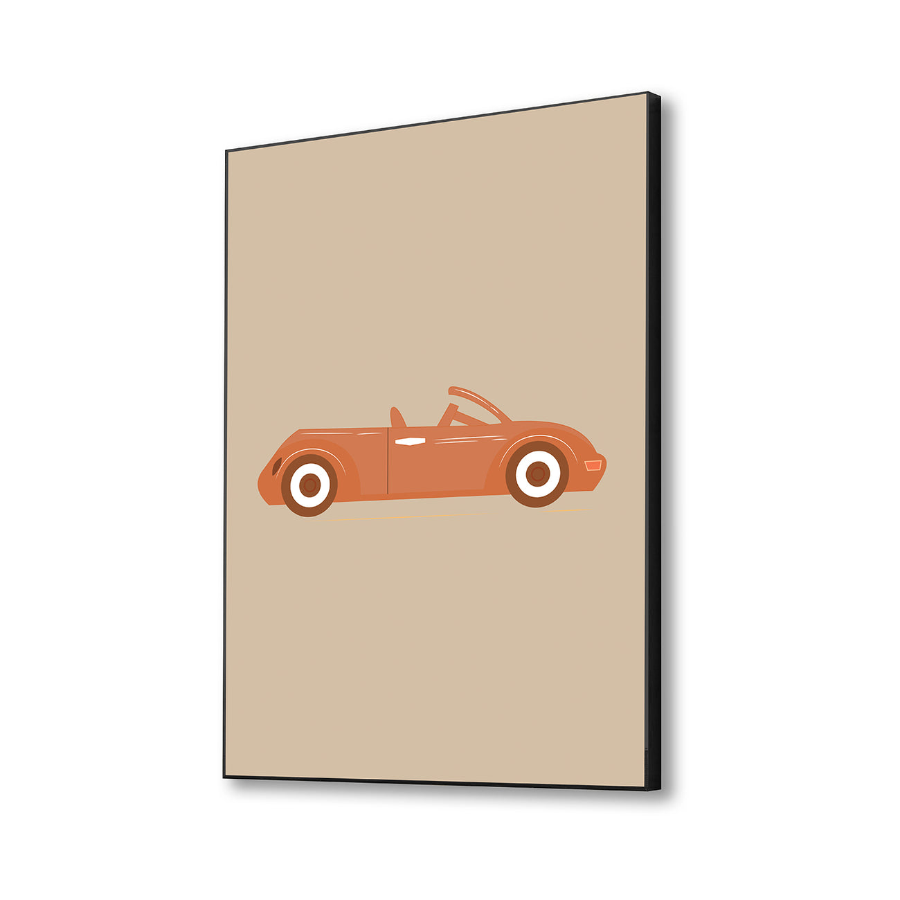 Red Vintage Car Abstract Canvas Art Printed Wall Painting