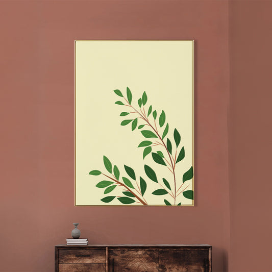 Bright Green Leaves Framed Print Canvas Art Wall Painting