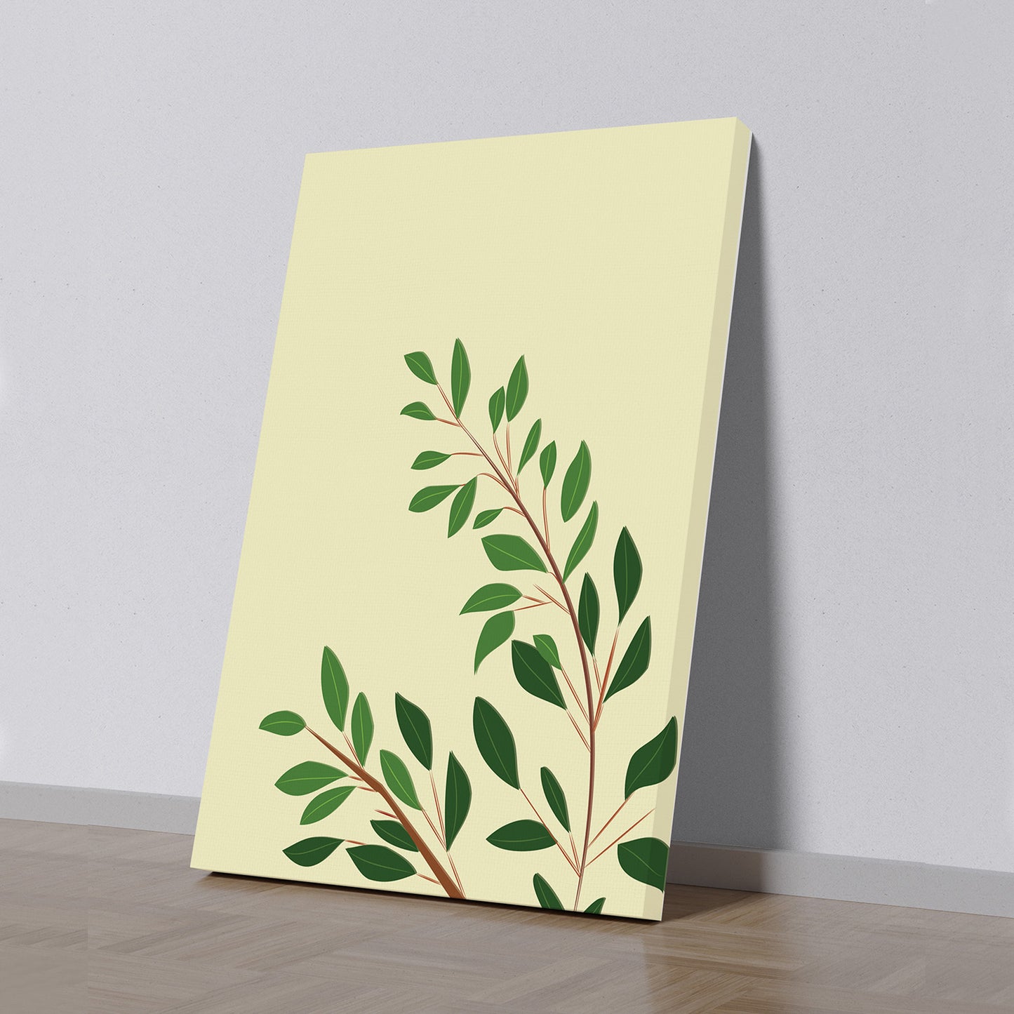 Bright Green Leaves Framed Print Canvas Art Wall Painting