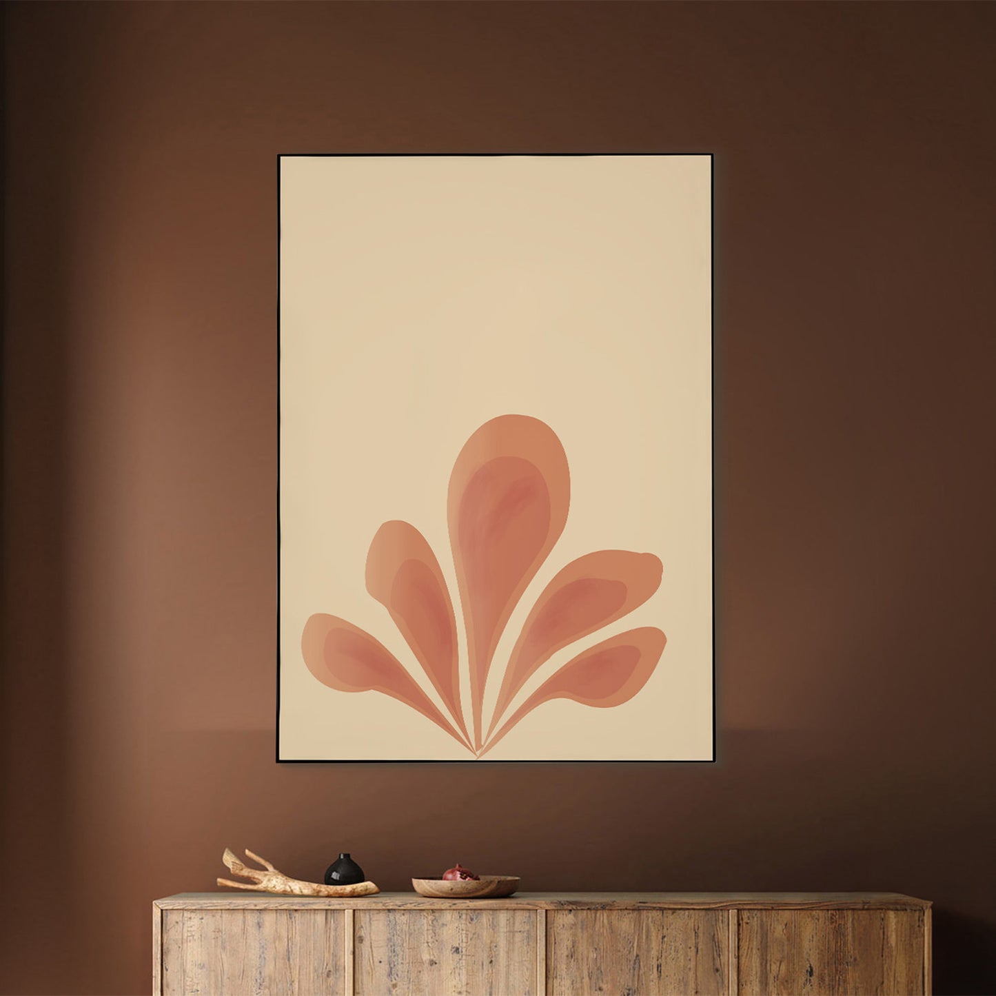 Vibrant Pink and Orange Flower Print Canvas Art Wall Painting