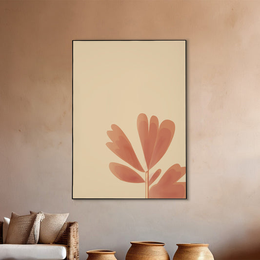 Bright Pink and Orange Flower Print Canvas Art Wall Painting