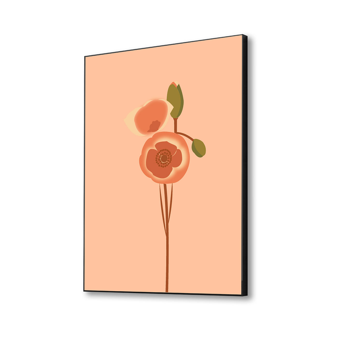 Vibrant Pink and Orange Flower Print Canvas Art Wall Painting