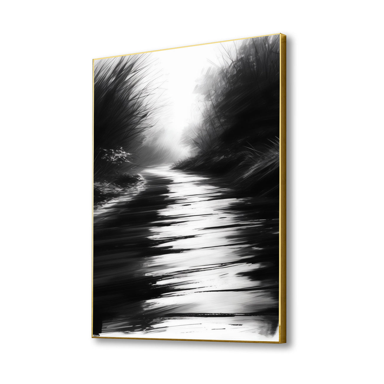 Timeless Serenity: Forest Path Art Canvas Wall Painting