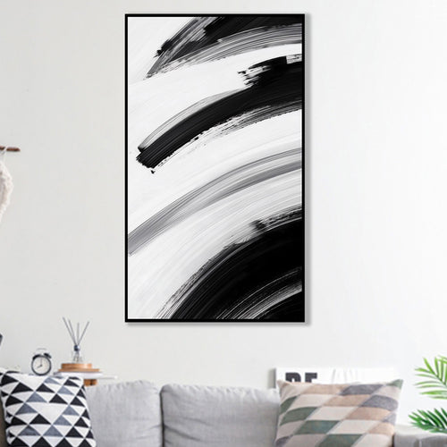 Abstract Elegance: Monochrome Canvas Art Wall Painting