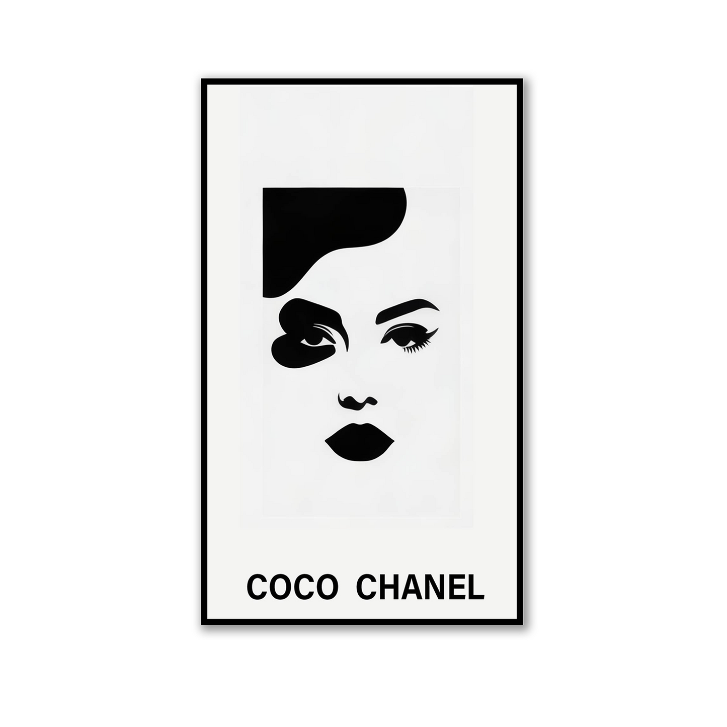 Chanel Logo Pattern: Monochrome Elegance Fashion Canvas Wall Painting