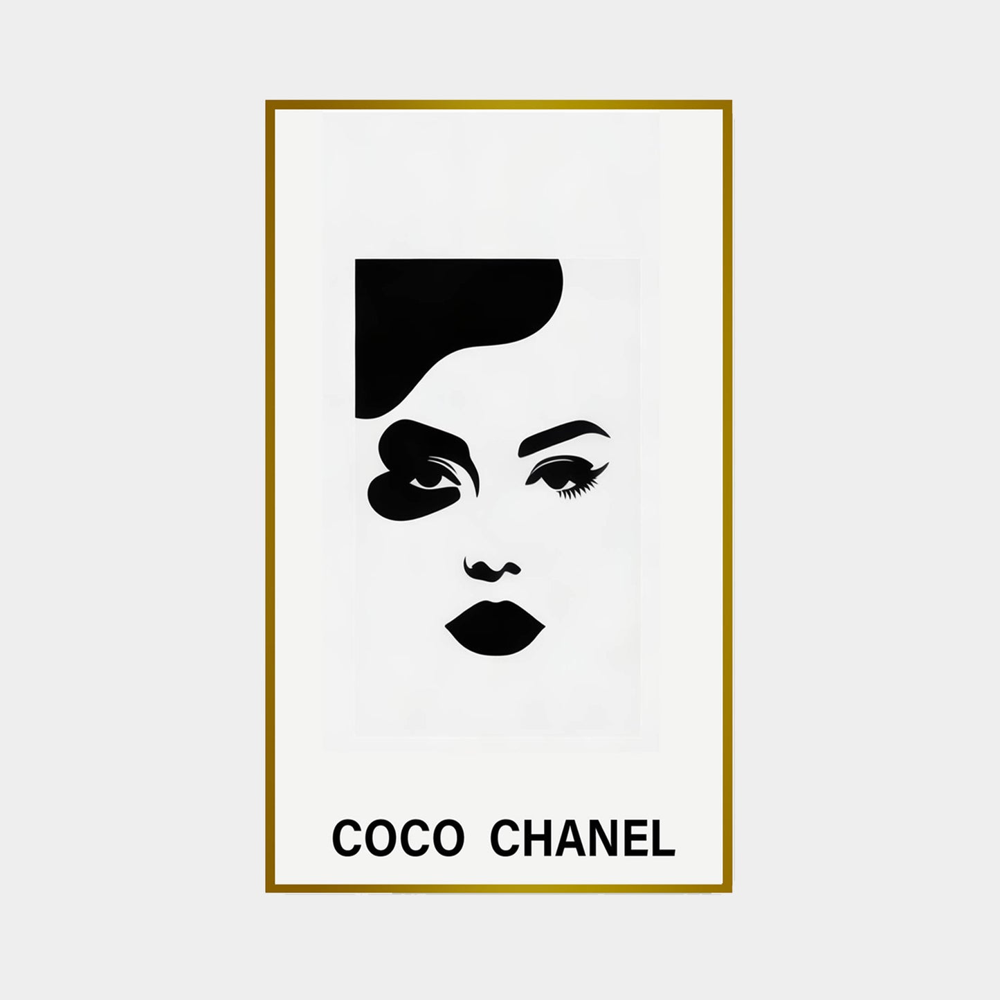 Chanel Logo Pattern: Monochrome Elegance Fashion Canvas Wall Painting