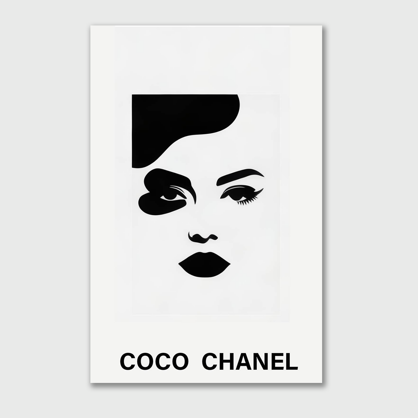 Chanel Logo Pattern: Monochrome Elegance Fashion Canvas Wall Painting