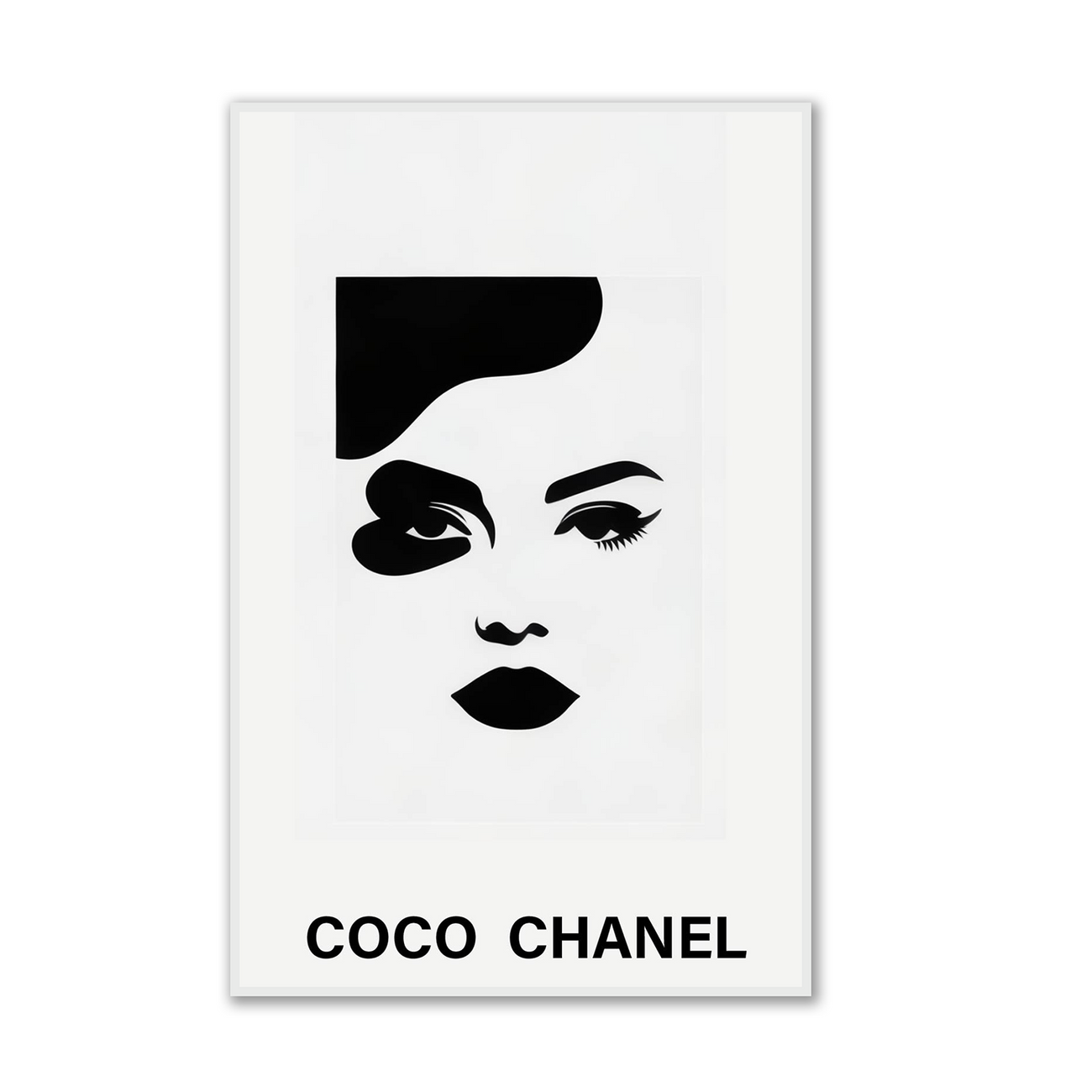 Chanel Logo Pattern: Monochrome Elegance Fashion Canvas Wall Painting