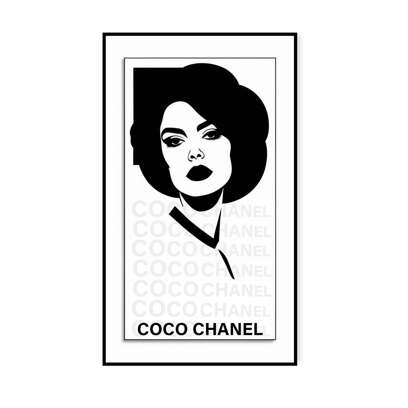 Elegant Chanel Face: Timeless Poster Canvas Wall Painting