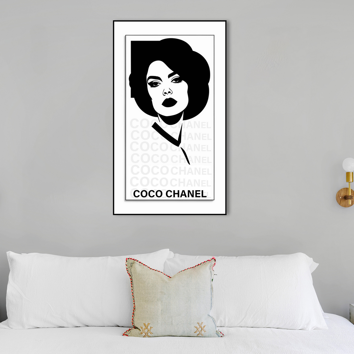 Elegant Chanel Face: Timeless Poster Canvas Wall Painting