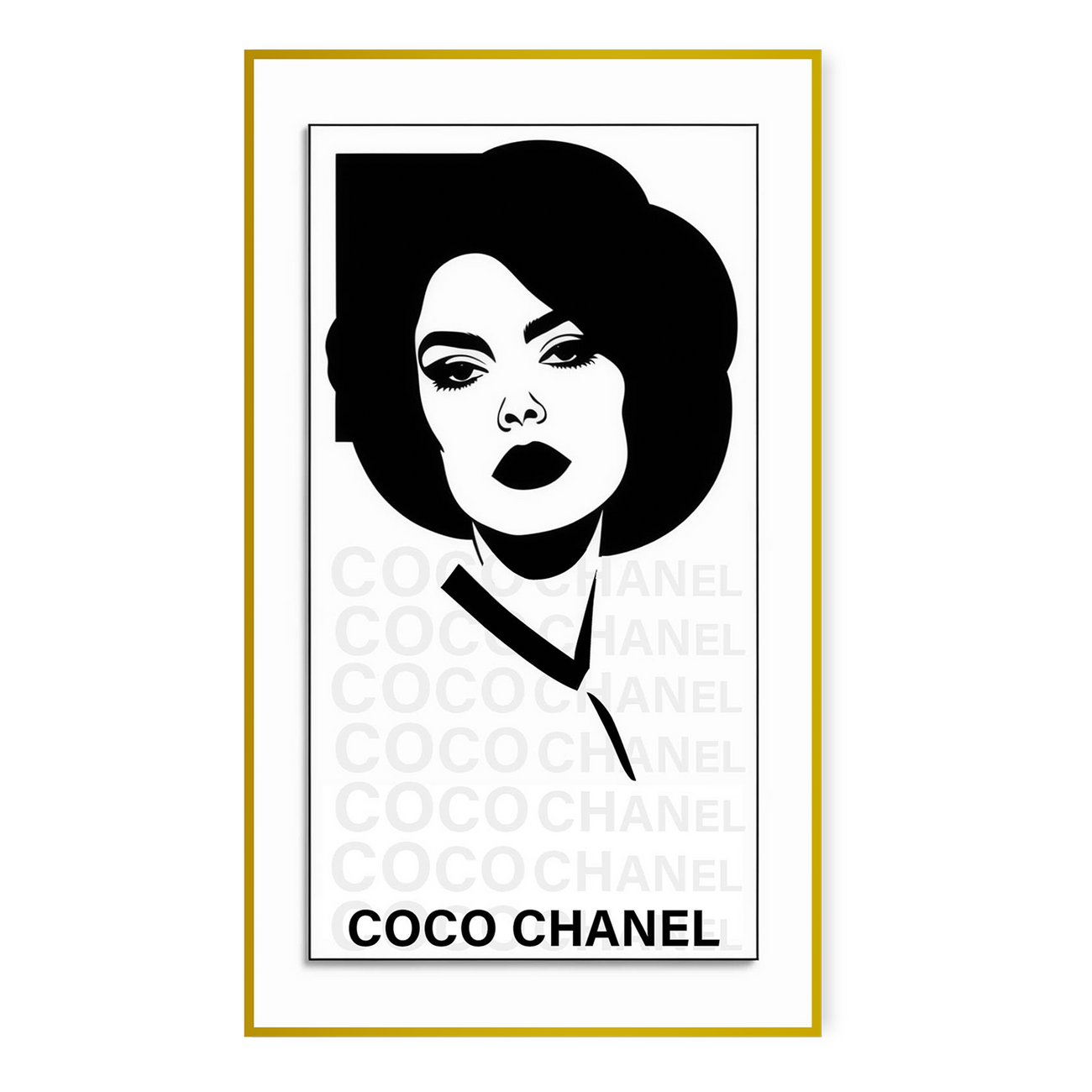 Elegant Chanel Face: Timeless Poster Canvas Wall Painting