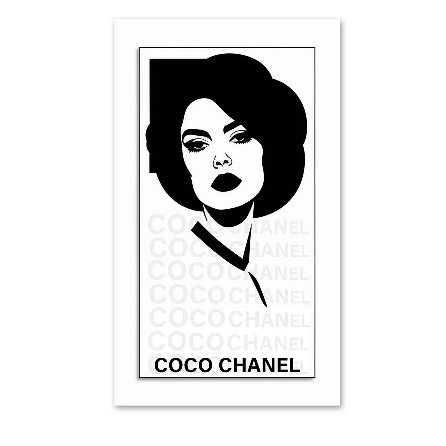 Elegant Chanel Face: Timeless Poster Canvas Wall Painting