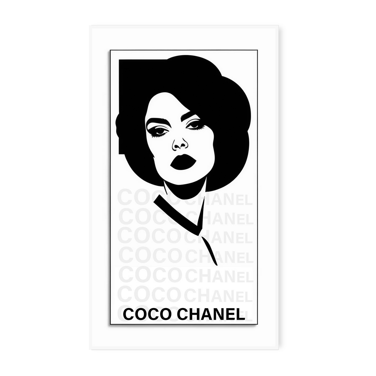 Elegant Chanel Face: Timeless Poster Canvas Wall Painting