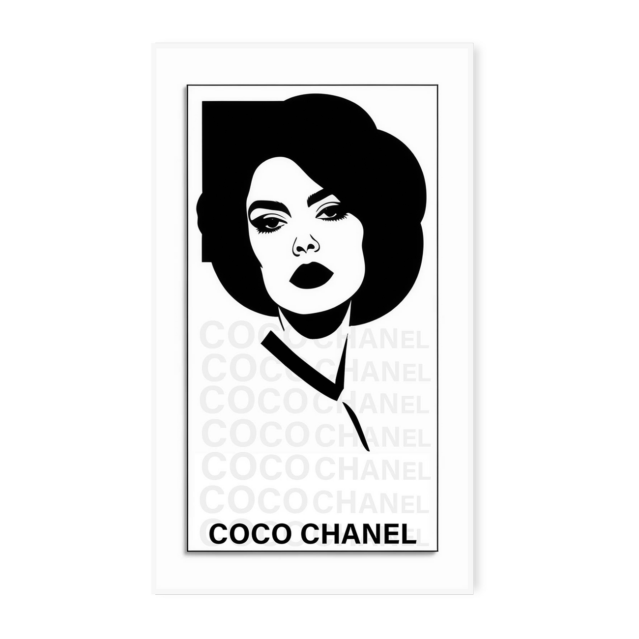 Elegant Chanel Face: Timeless Poster Canvas Wall Painting