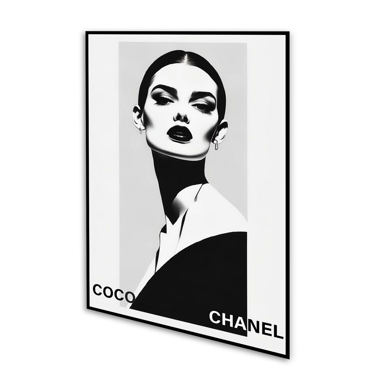 Striking Black Lips: Elegance Captured Canvas Wall Painting