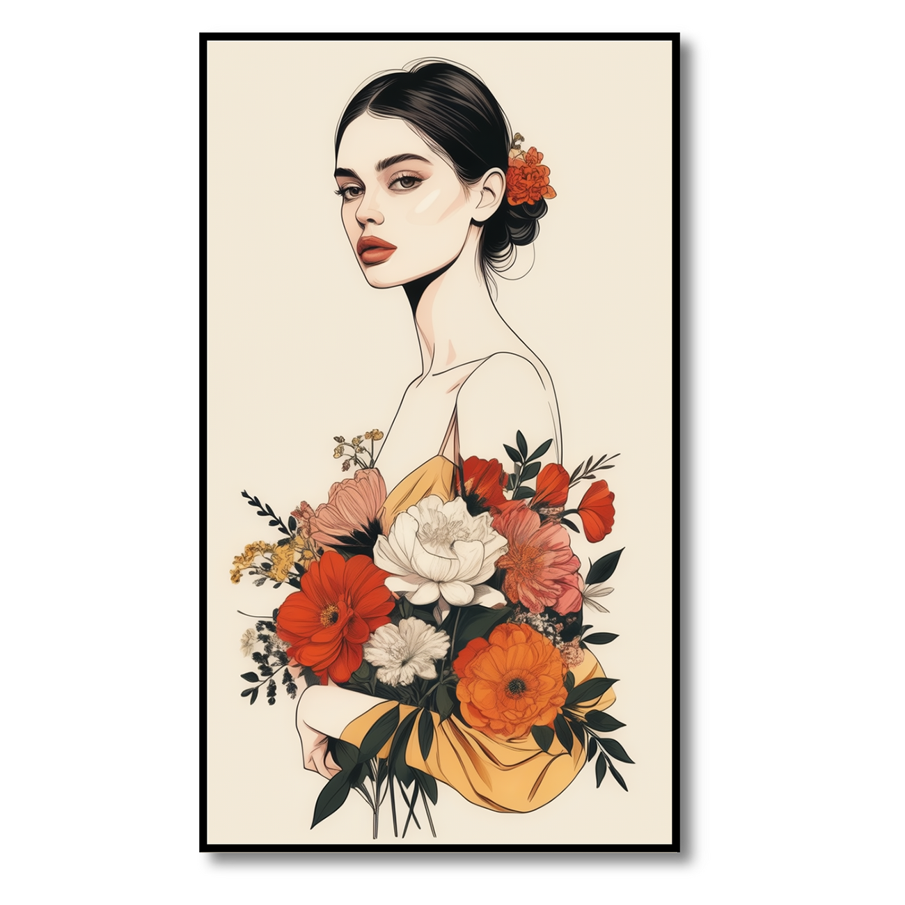 Graceful Bouquet: Elegance in Bloom Canvas Wall Painting