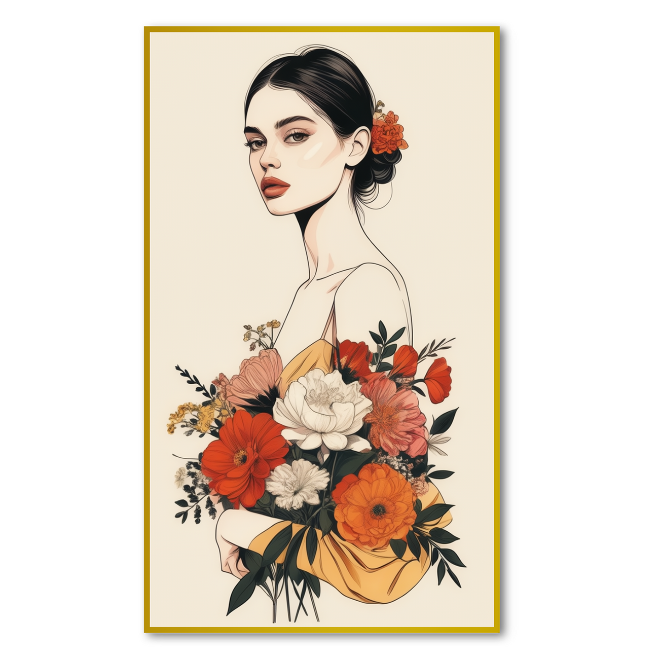 Graceful Bouquet: Elegance in Bloom Canvas Wall Painting