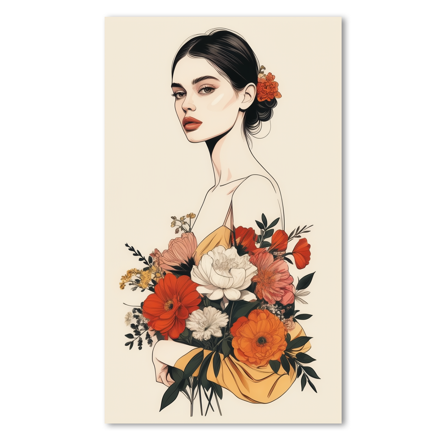 Graceful Bouquet: Elegance in Bloom Canvas Wall Painting