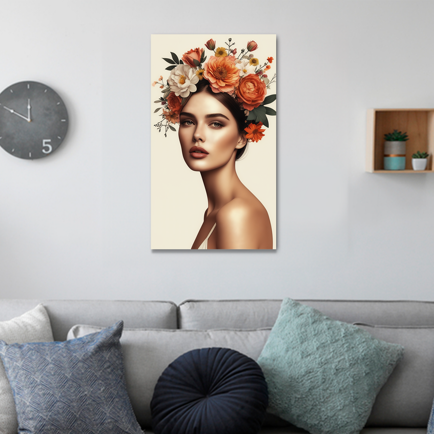 Floral Grace: Beauty in Bloom Canvas Wall Painting