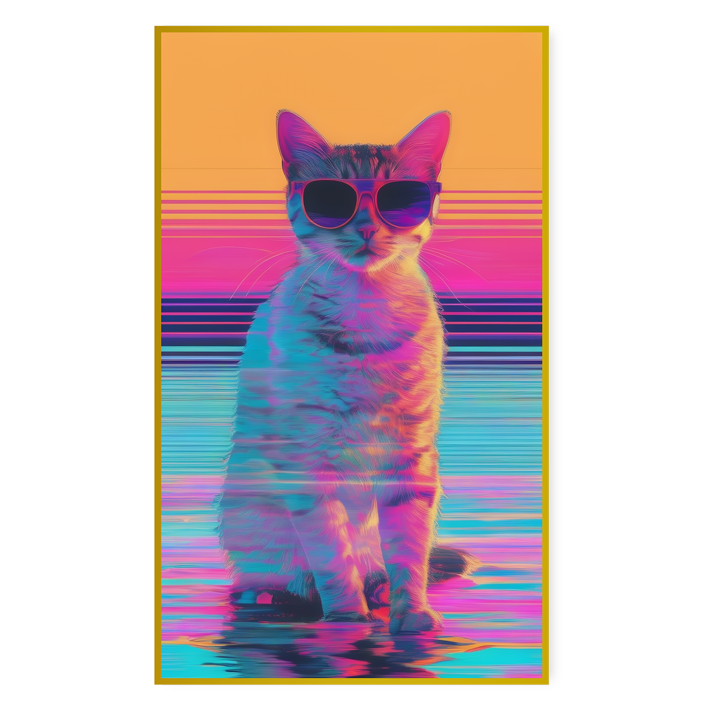 Feline Fashion: Cool Cat Art Canvas Wall Painting