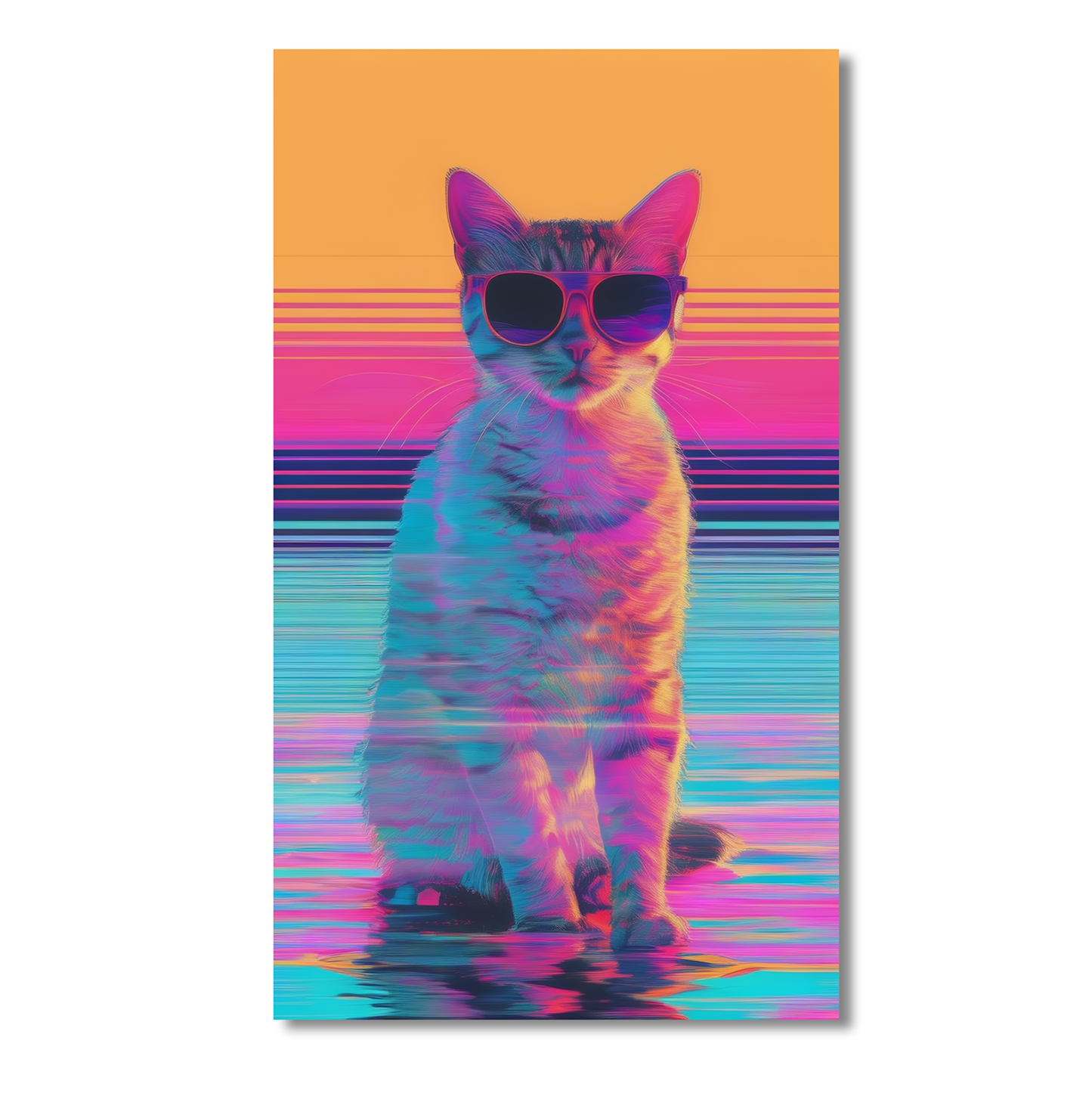 Feline Fashion: Cool Cat Art Canvas Wall Painting