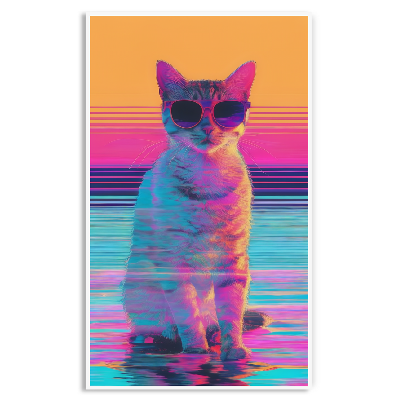 Feline Fashion: Cool Cat Art Canvas Wall Painting