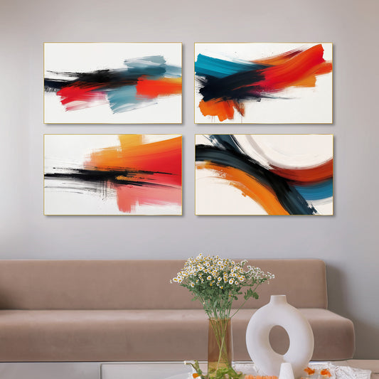 Exquisite Four-Painting Wall Art Set Canvas Paintings Abstract Print