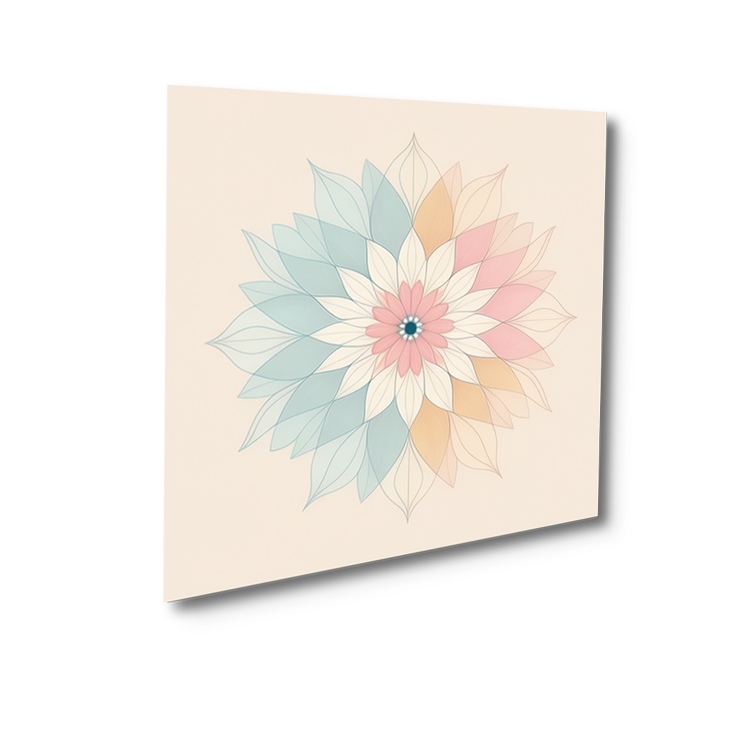 Harmonious Floral Beauty on Beige Canvas Painting Set of 4