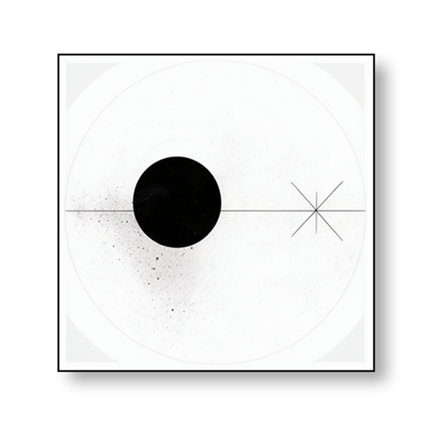 Modern Black and White Circles Set of 2 Canvas Wall Painting