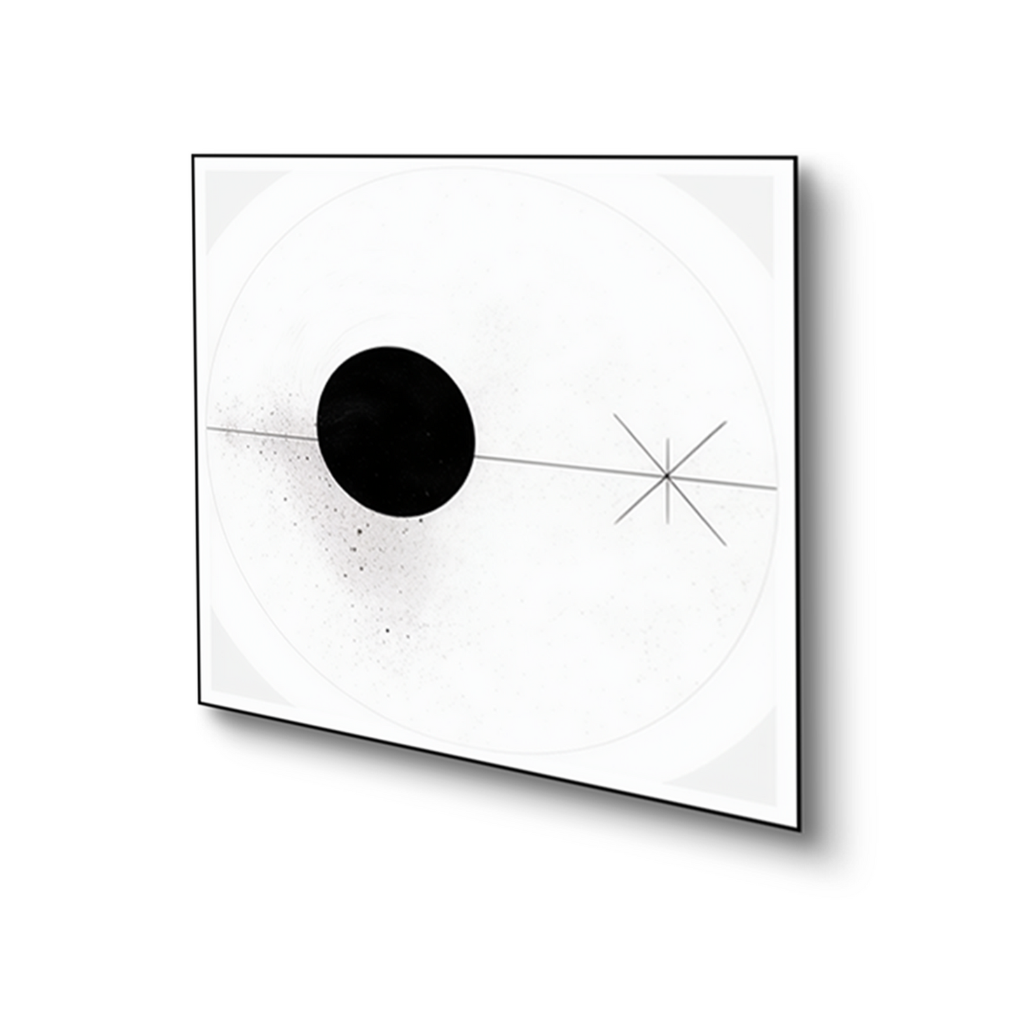 Modern Black and White Circles Set of 2 Canvas Wall Painting