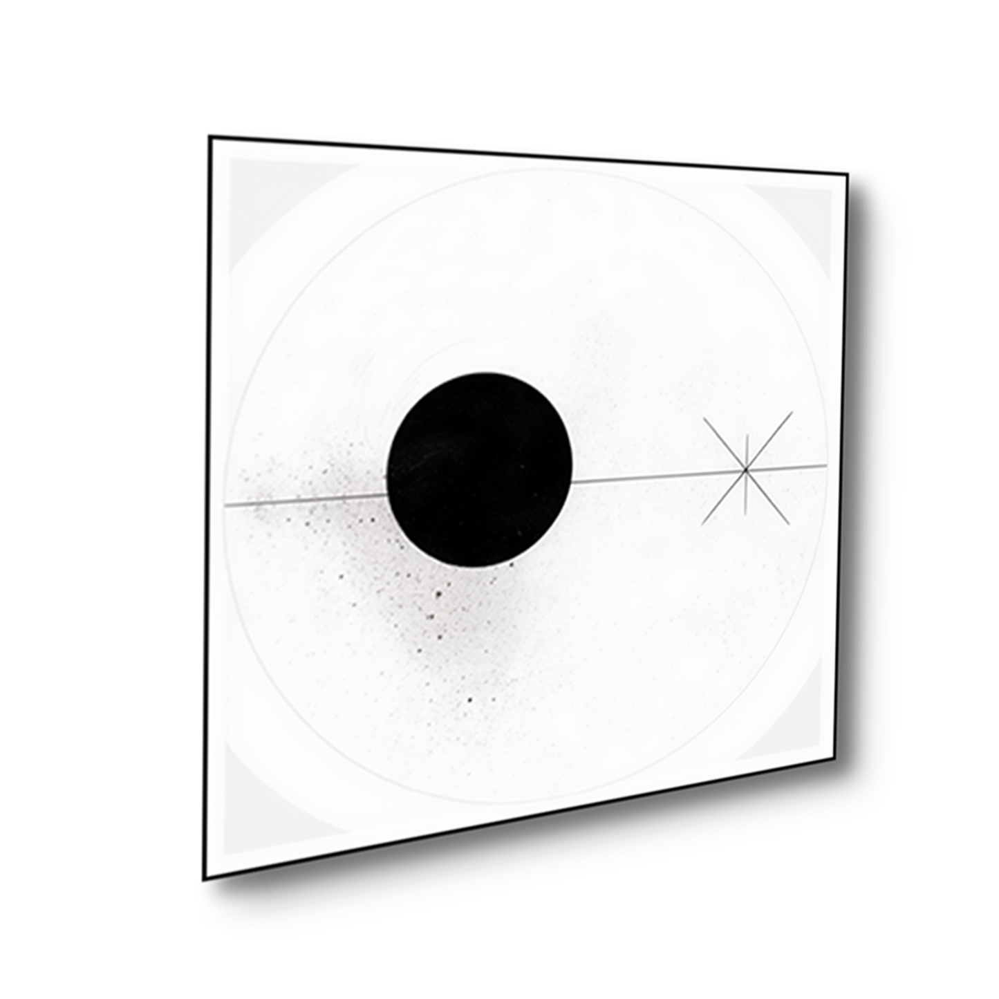 Modern Black and White Circles Set of 2 Canvas Wall Painting