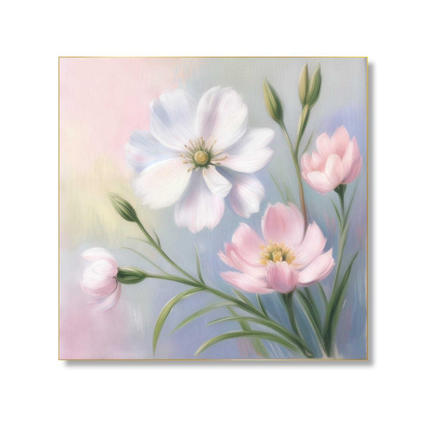 Delicate Pink and White Blooms Canvas Printed Wall Painting