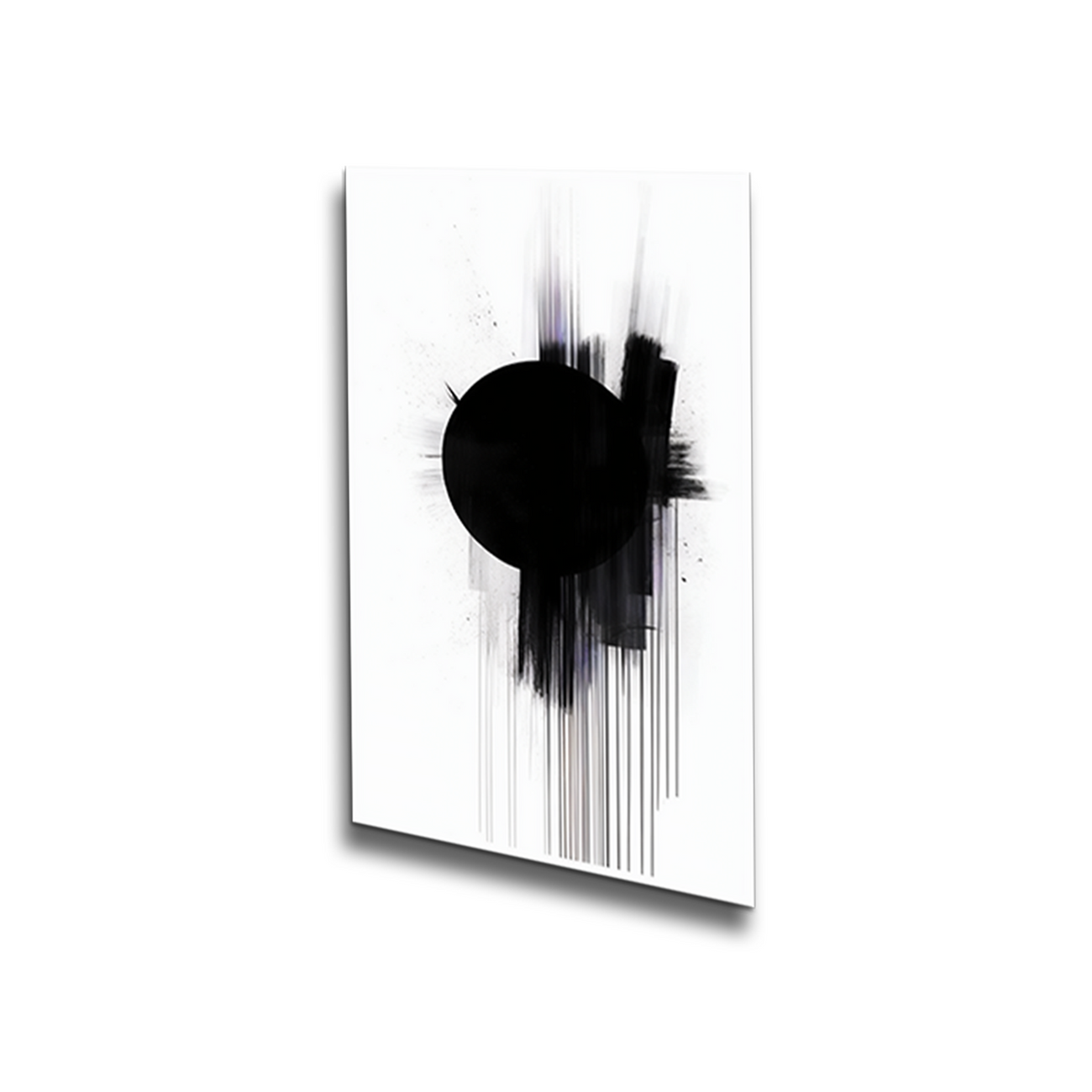 Modern Black Circle on Abstract Canvas Wall Painting