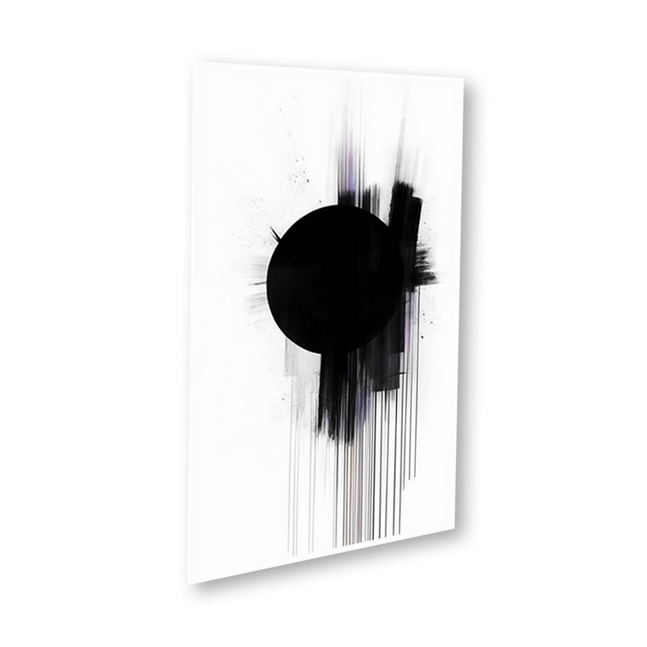 Modern Black Circle on Abstract Canvas Wall Painting