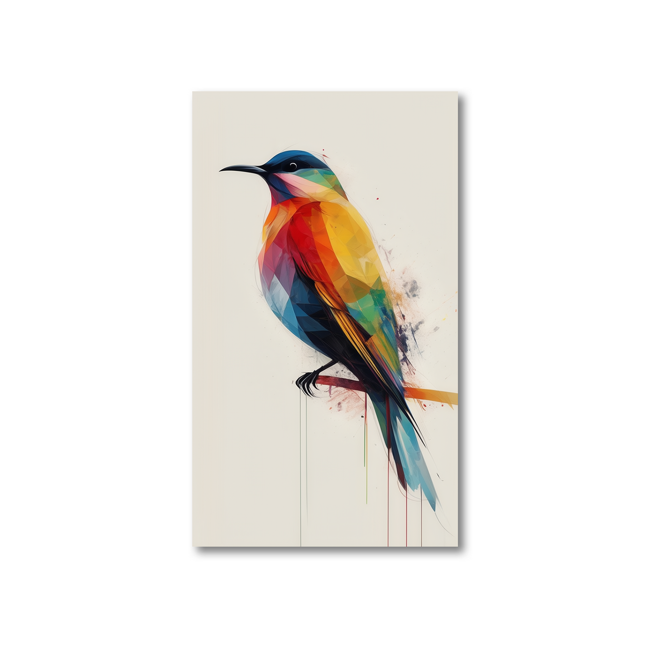 Birds of Geometric Elegance Set Canvas Wall Painting Set of 4