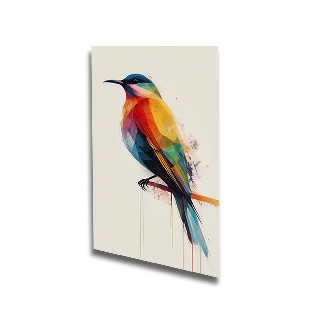 Birds of Geometric Elegance Set Canvas Wall Painting Set of 4