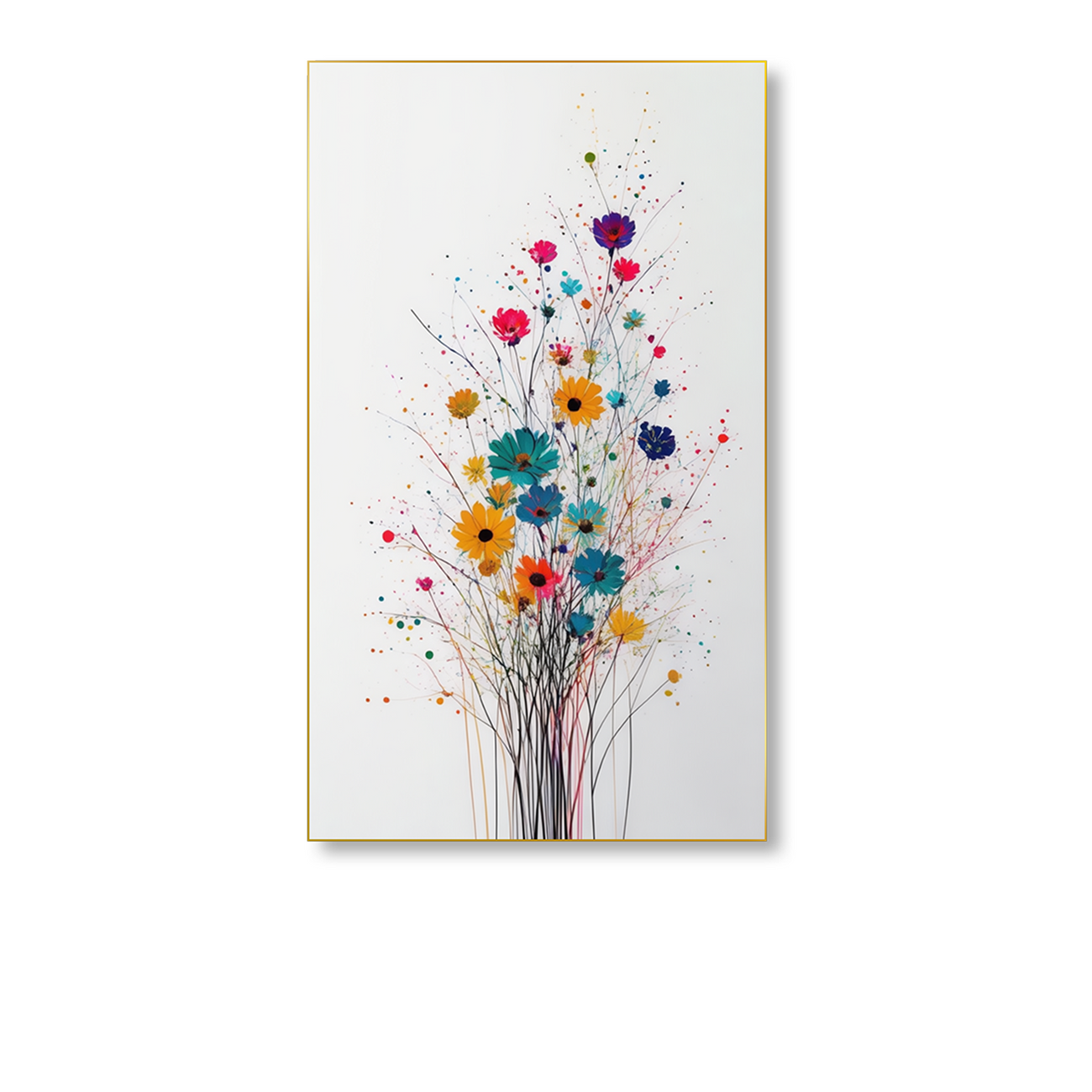 Floral Elegance: Set of 4 Canvas Wall Painting