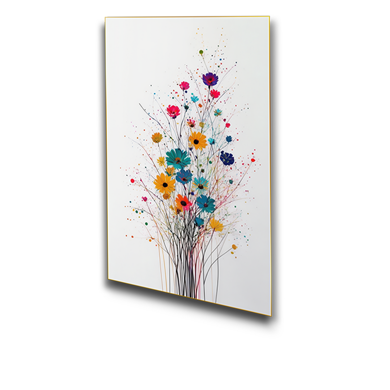 Floral Elegance: Set of 4 Canvas Wall Painting