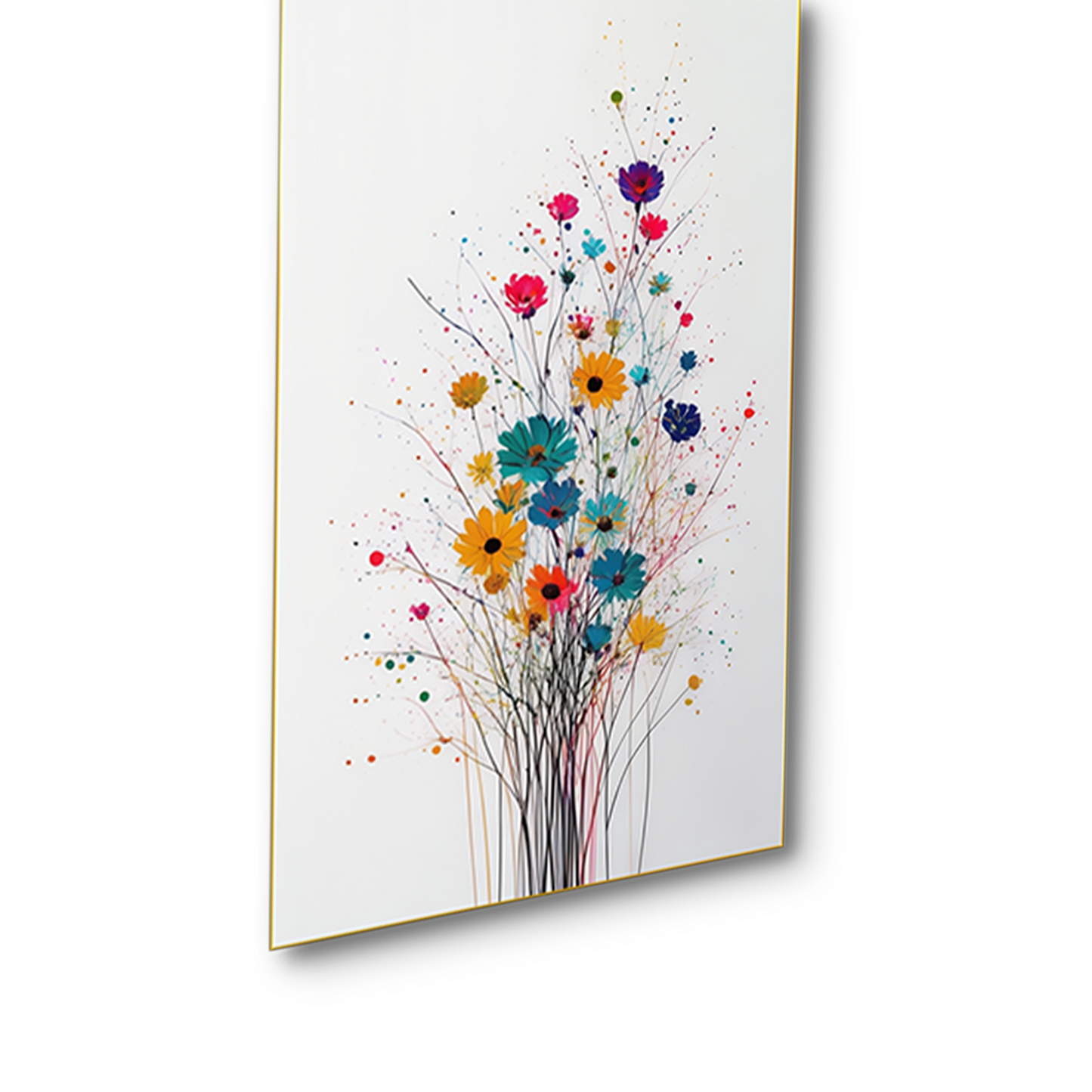 Floral Elegance: Set of 4 Canvas Wall Painting