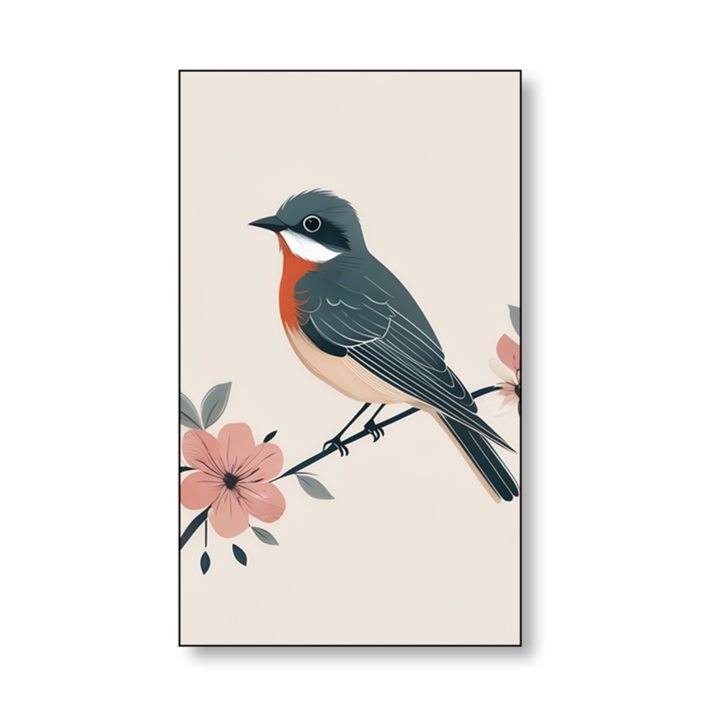 Bird and Floral Canvas Set of 4 Canvas Wall Painting