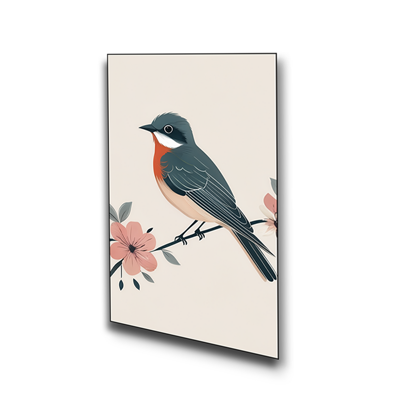 Bird and Floral Canvas Set of 4 Canvas Wall Painting