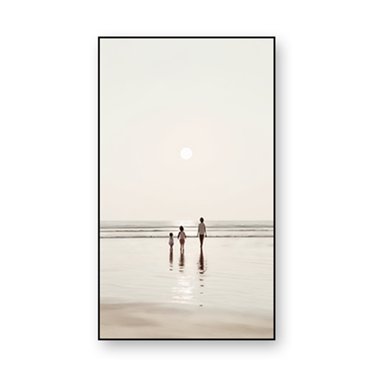 Heartwarming Family Beach Walk Series Set of 4 Canvas Wall Painting