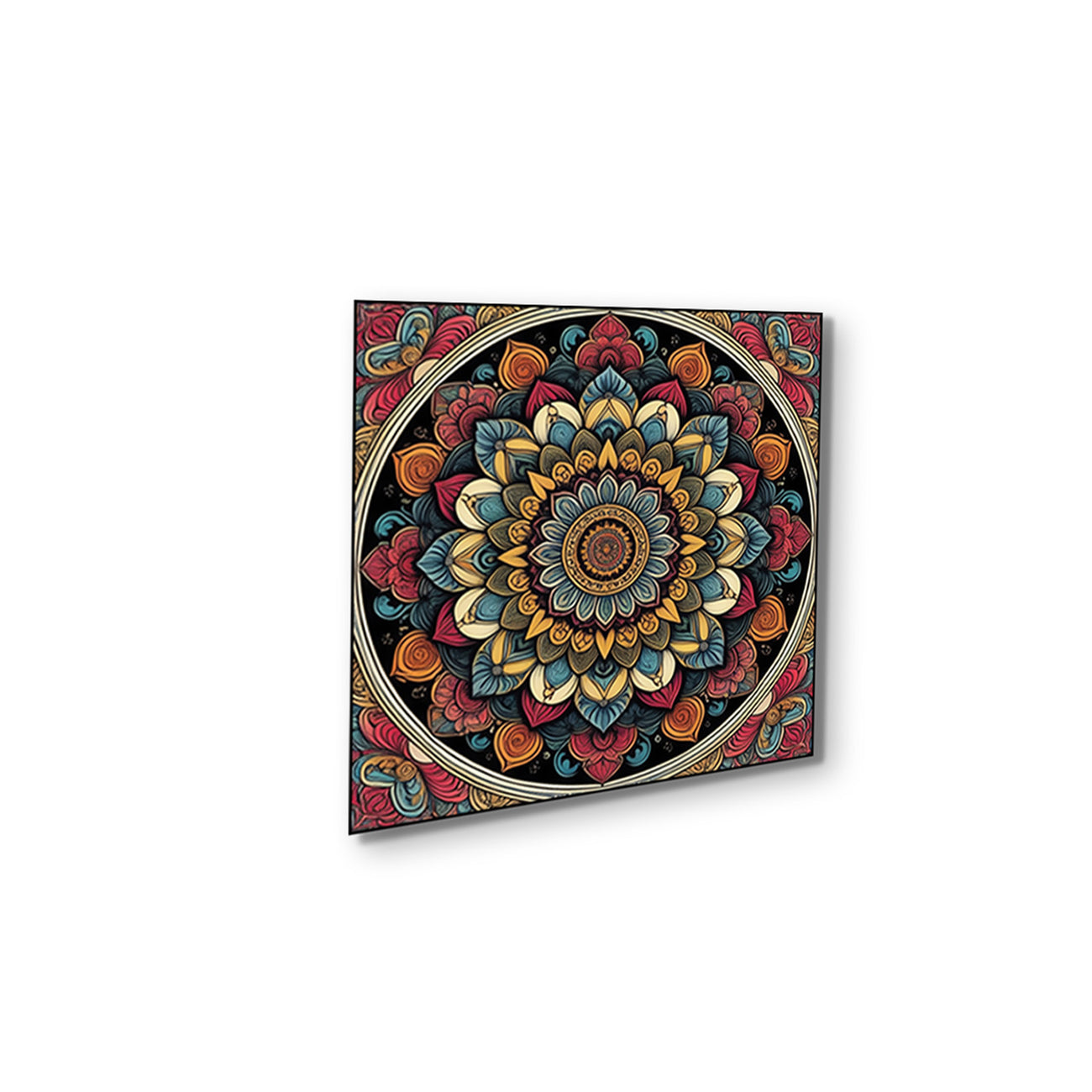 Vibrant Floral Circle Canvas Set of 4 Printed Wall Painting