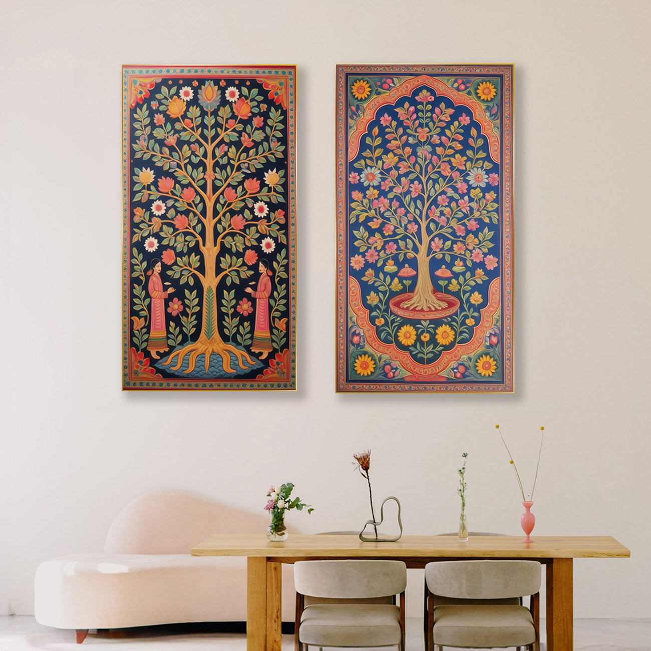 Tree of Life Canvas Tapestries Set of 2 Printed Wall Painting