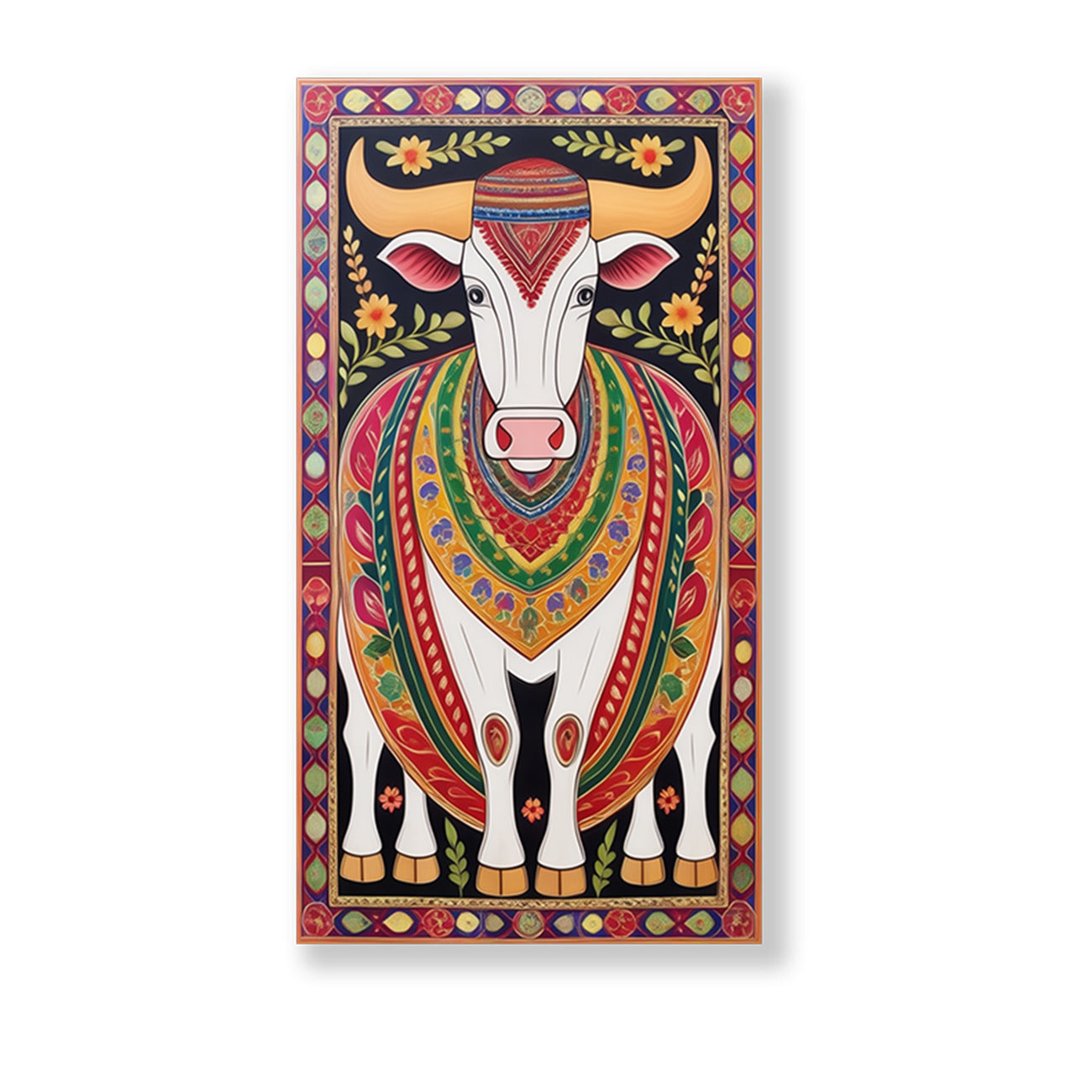 Collection of Sacred Indian Cow Wall Painting Set of 3