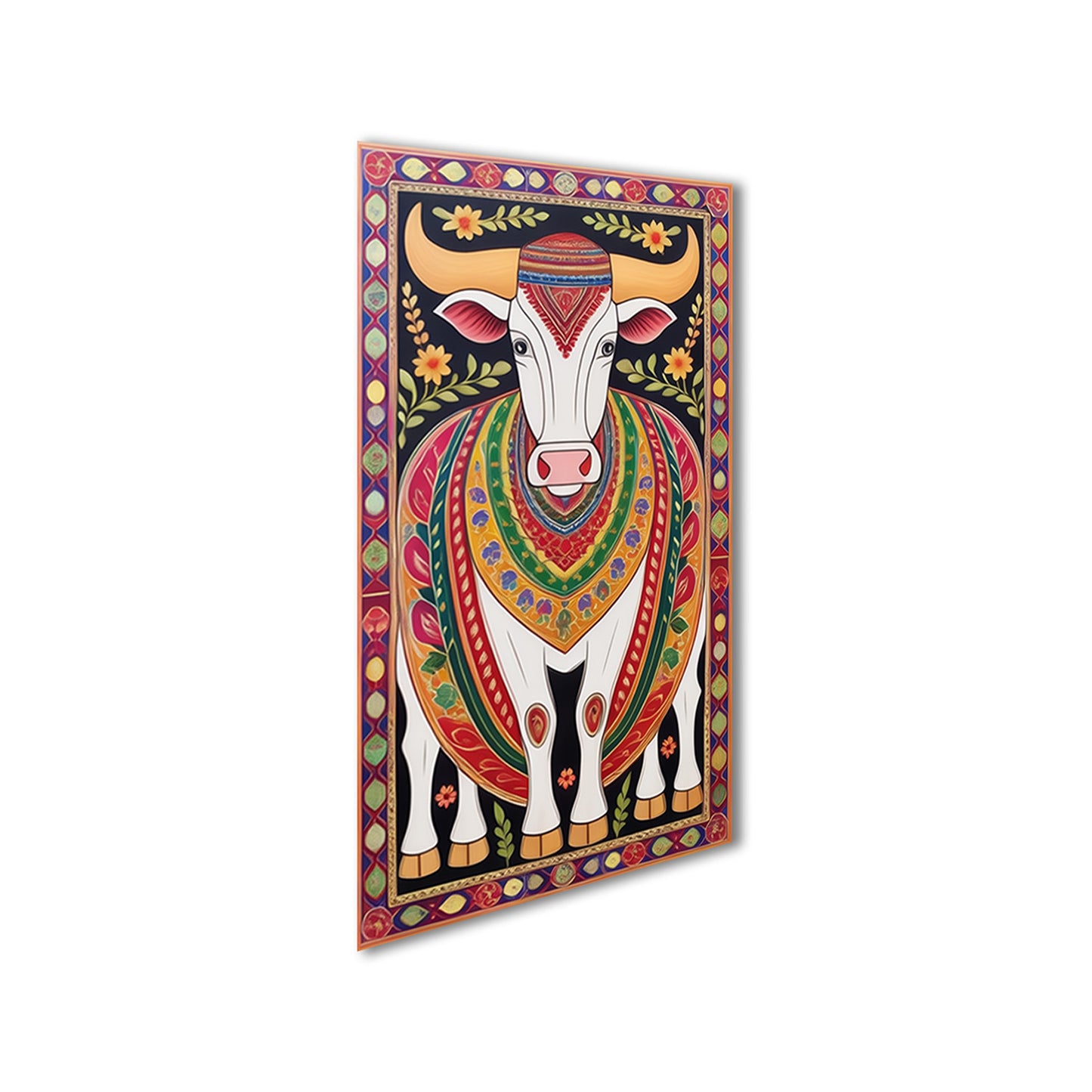 Collection of Sacred Indian Cow Wall Painting Set of 3