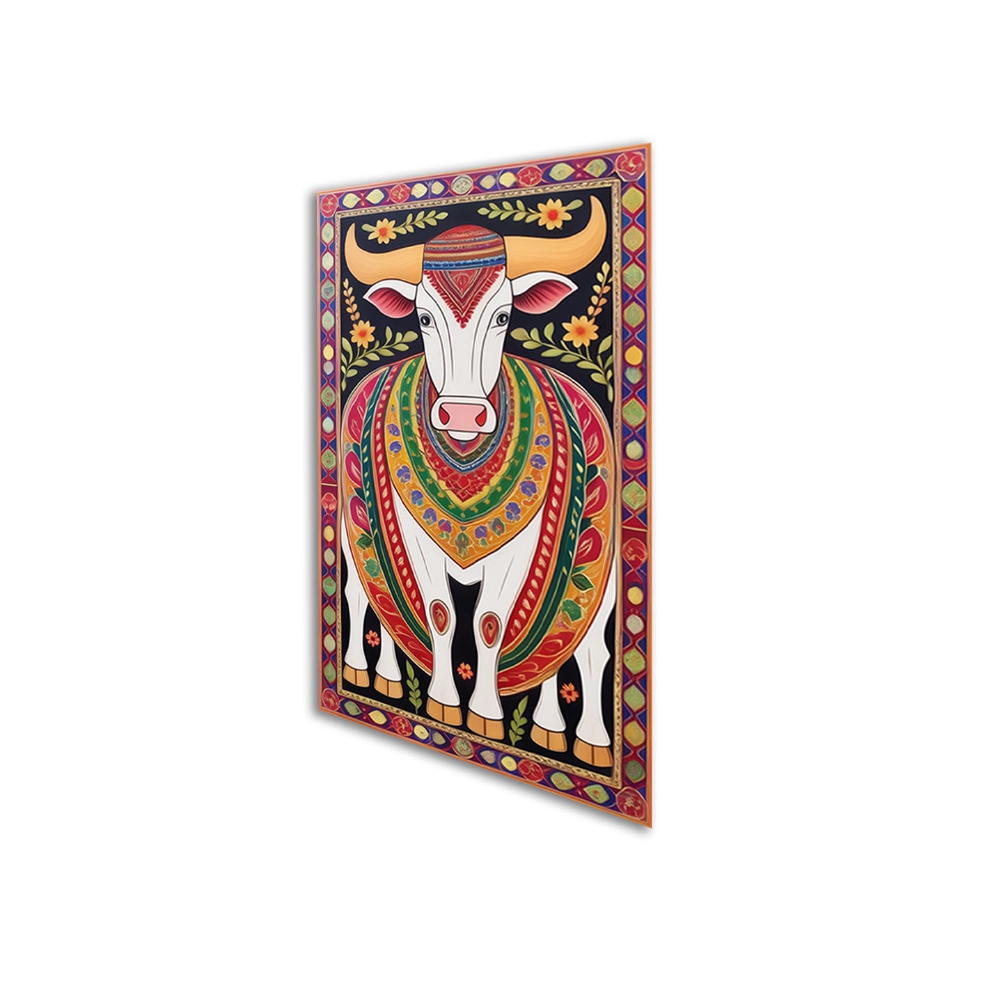 Collection of Sacred Indian Cow Wall Painting Set of 3